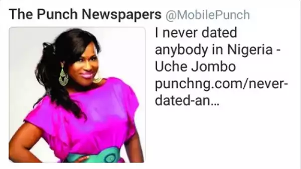 Lobatan! Actress Uche Jumbo Denies Granting Interview To Punch